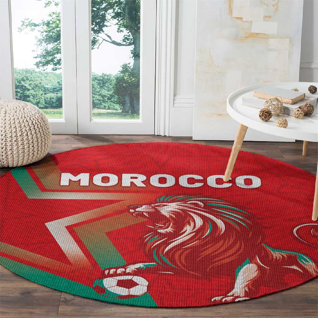 Morocco WC Football 2026 Round Carpet Go Champions Lion Spirit - African Pride