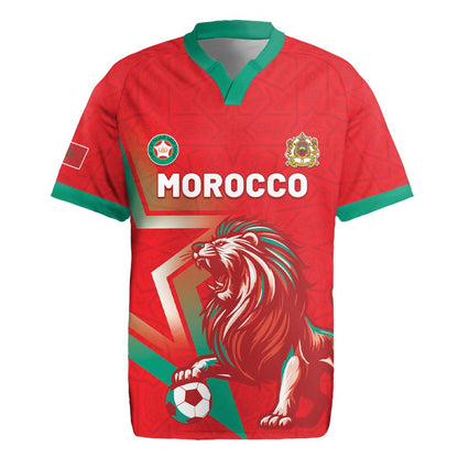 Custom Morocco WC Football 2026 Rugby Jersey Go Champions Lion Spirit - African Pride