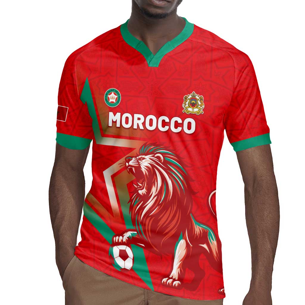 Custom Morocco WC Football 2026 Rugby Jersey Go Champions Lion Spirit - African Pride
