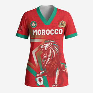 Custom Morocco WC Football 2026 Scrub Top Go Champions Lion Spirit - African Pride