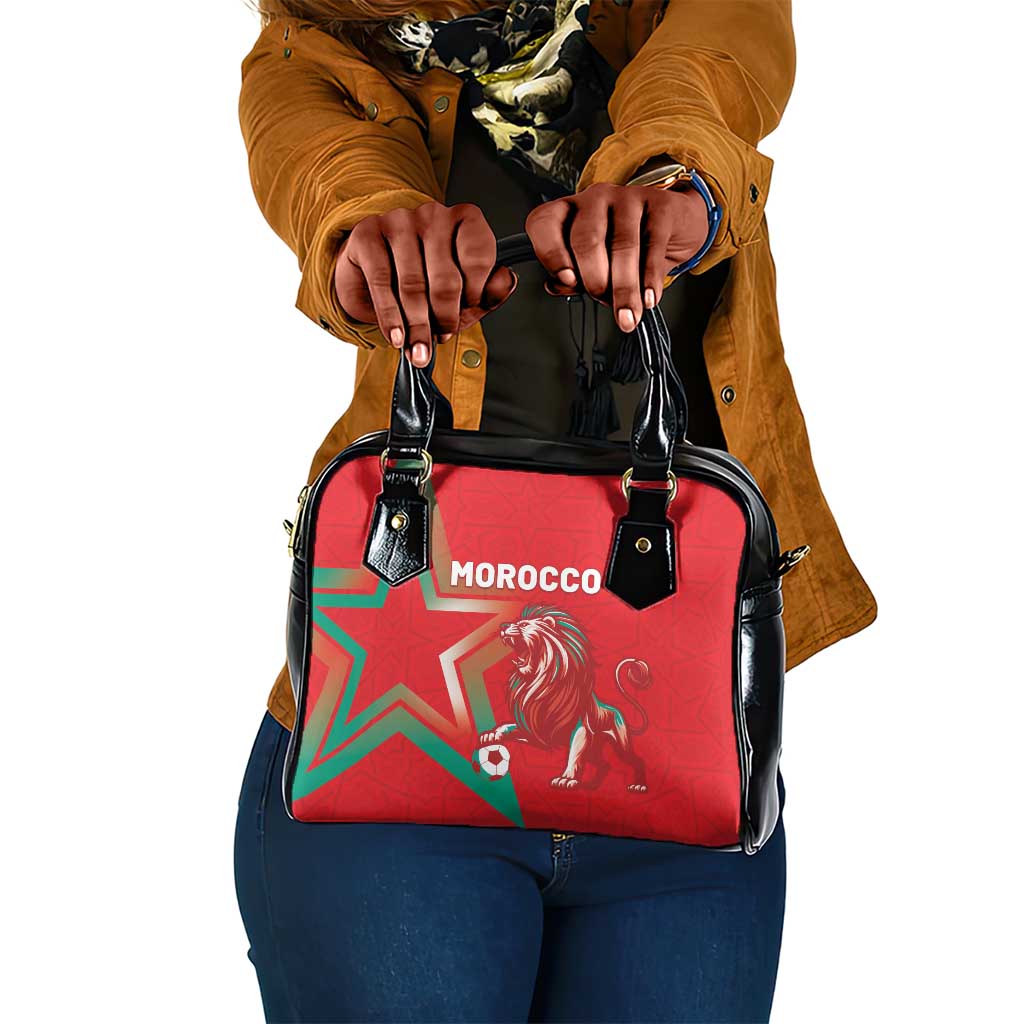 Morocco WC Football 2026 Shoulder Handbag Go Champions Lion Spirit - African Pride