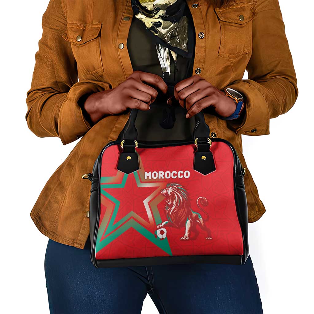 Morocco WC Football 2026 Shoulder Handbag Go Champions Lion Spirit - African Pride