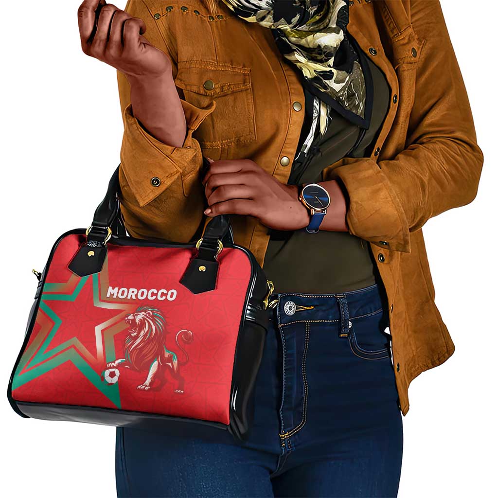 Morocco WC Football 2026 Shoulder Handbag Go Champions Lion Spirit - African Pride