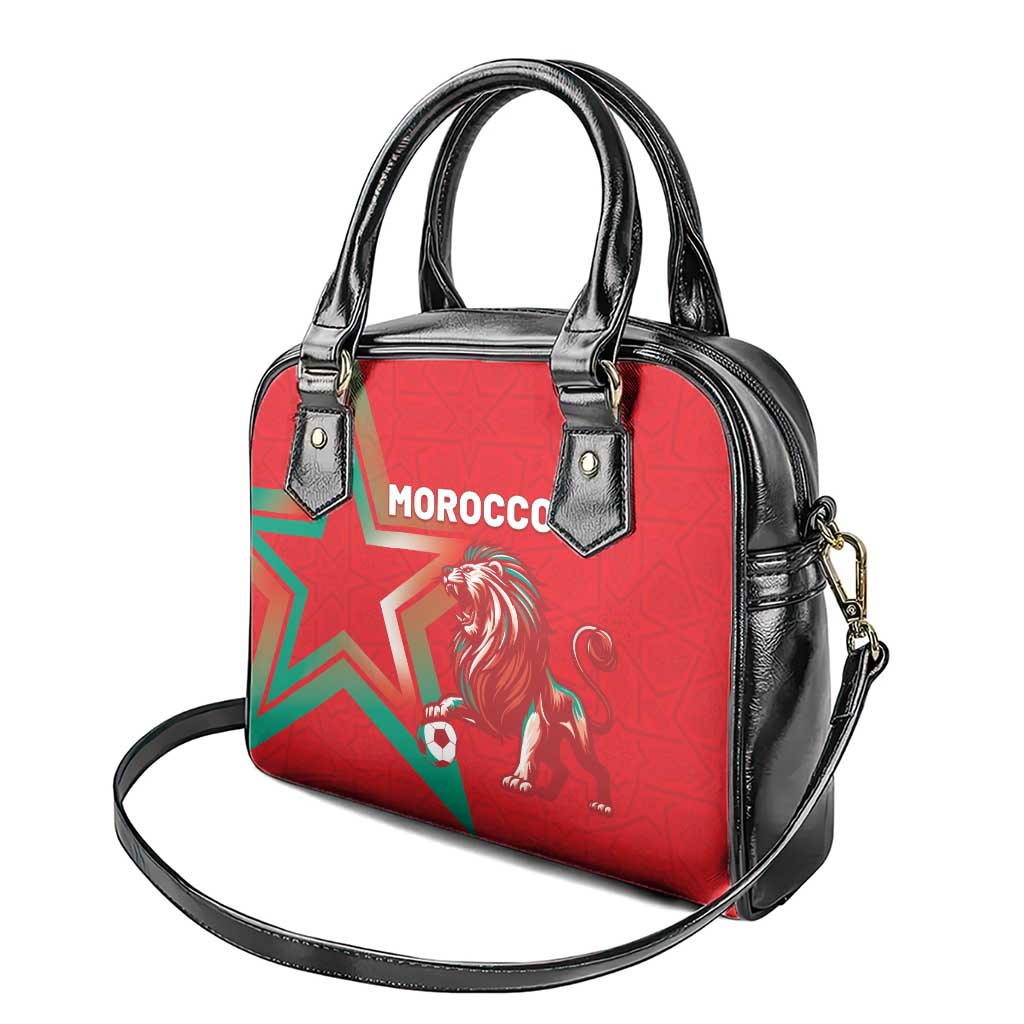 Morocco WC Football 2026 Shoulder Handbag Go Champions Lion Spirit - African Pride