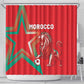 Morocco WC Football 2026 Shower Curtain Go Champions Lion Spirit - African Pride