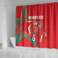 Morocco WC Football 2026 Shower Curtain Go Champions Lion Spirit - African Pride