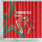 Morocco WC Football 2026 Shower Curtain Go Champions Lion Spirit - African Pride