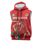 Custom Morocco WC Football 2026 Sleeveless Hoodie Go Champions Lion Spirit - African Pride
