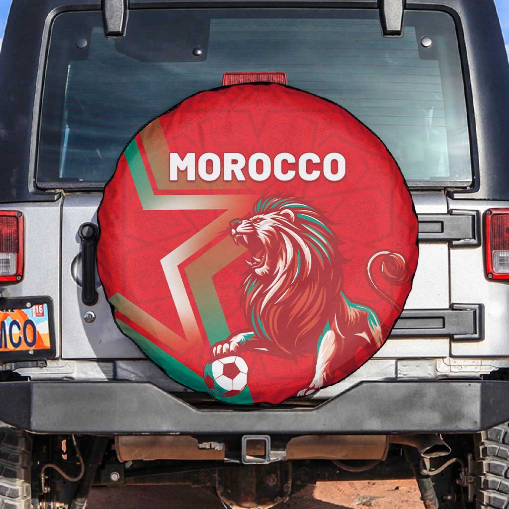 Morocco WC Football 2026 Spare Tire Cover Go Champions Lion Spirit - African Pride