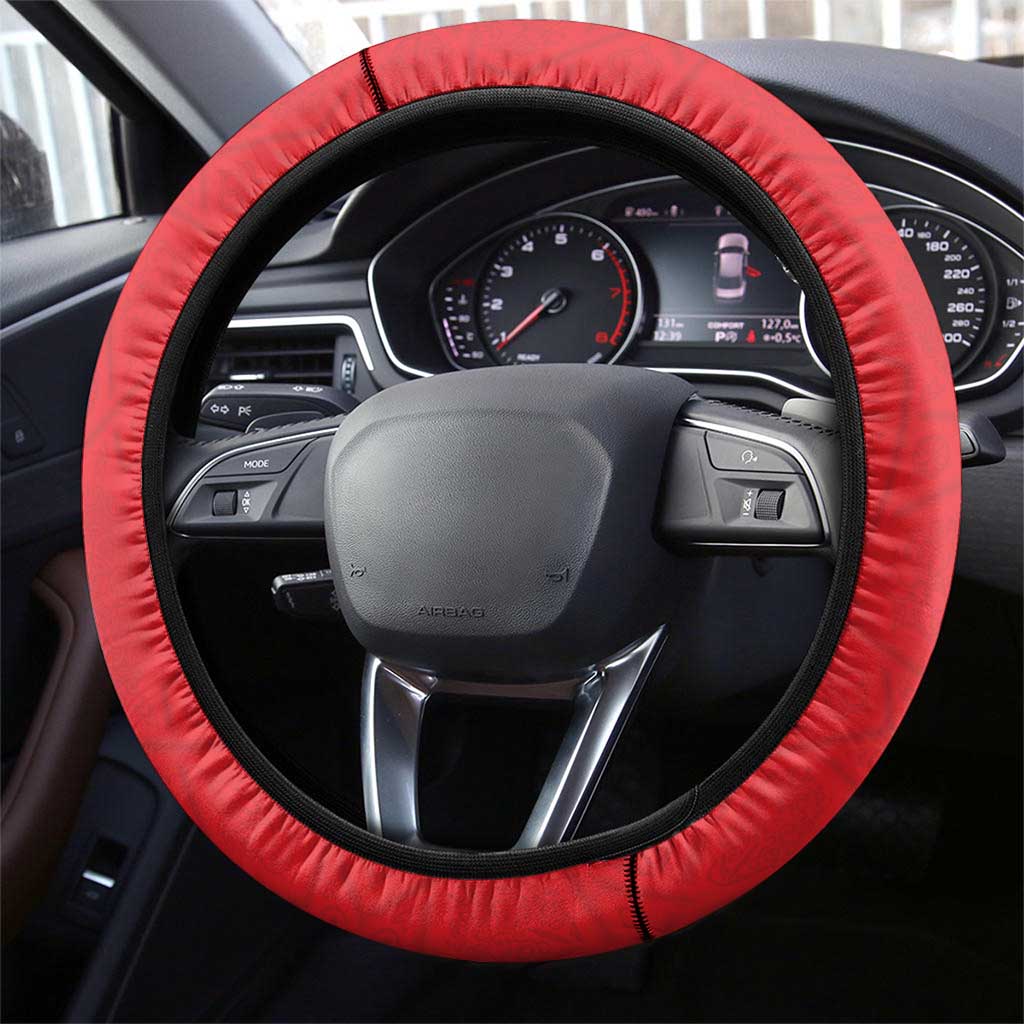 Morocco WC Football 2026 Steering Wheel Cover Go Champions Lion Spirit - African Pride