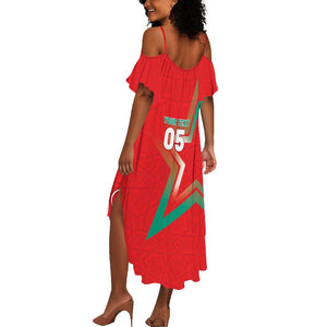 Custom Morocco WC Football 2026 Summer Maxi Dress Go Champions Lion Spirit - African Pride