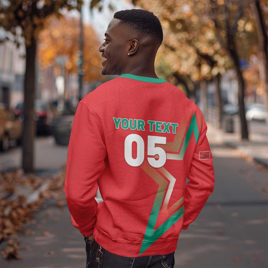 Custom Morocco WC Football 2026 Sweatshirt Go Champions Lion Spirit - African Pride