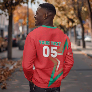 Custom Morocco WC Football 2026 Sweatshirt Go Champions Lion Spirit - African Pride