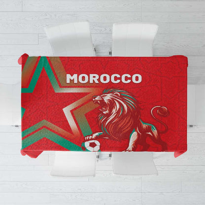 Morocco WC Football 2026 Tablecloth Go Champions Lion Spirit - African Pride