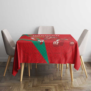 Morocco WC Football 2026 Tablecloth Go Champions Lion Spirit - African Pride