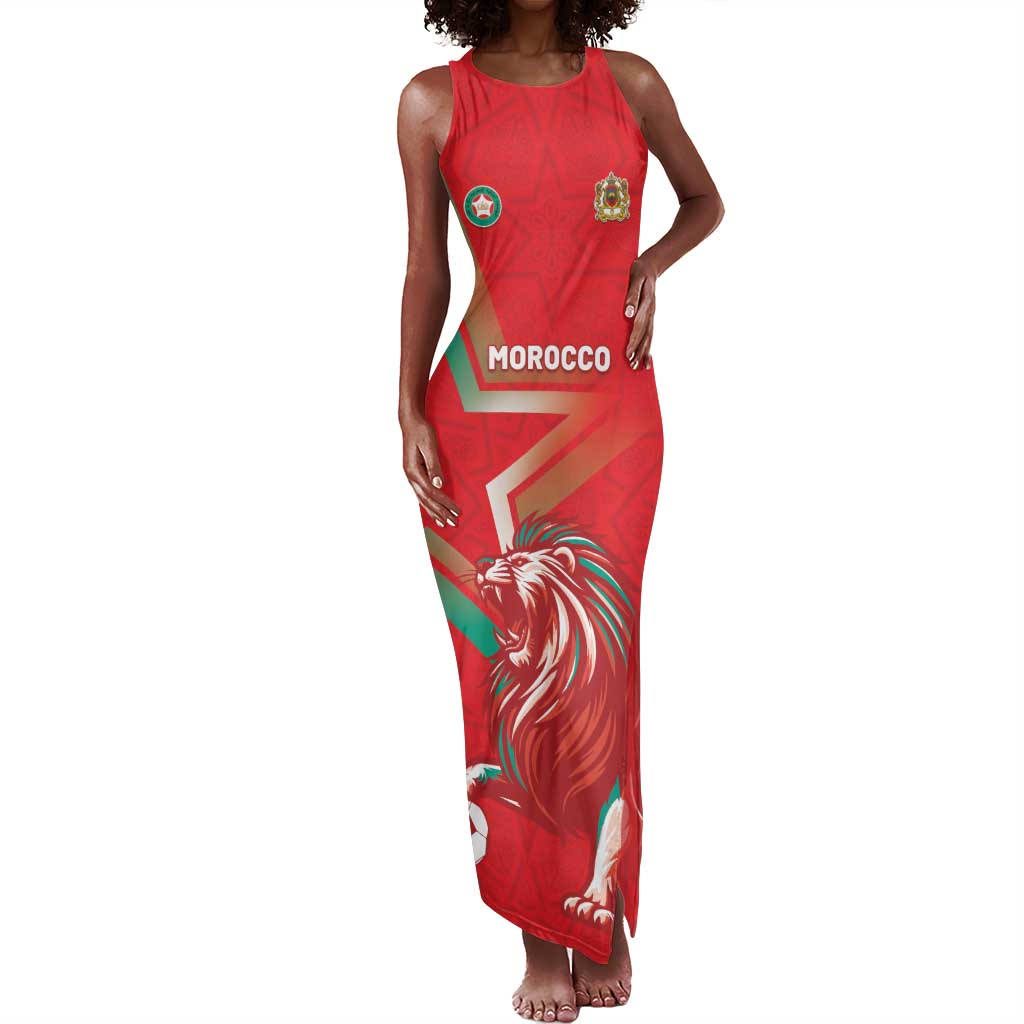 Custom Morocco WC Football 2026 Tank Maxi Dress Go Champions Lion Spirit - African Pride