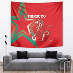 Morocco WC Football 2026 Tapestry Go Champions Lion Spirit - African Pride
