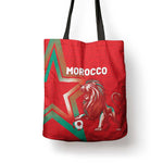 Morocco WC Football 2026 Tote Bag Go Champions Lion Spirit - African Pride