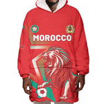 Custom Morocco WC Football 2026 Wearable Blanket Hoodie Go Champions Lion Spirit - African Pride