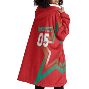 Custom Morocco WC Football 2026 Wearable Blanket Hoodie Go Champions Lion Spirit - African Pride