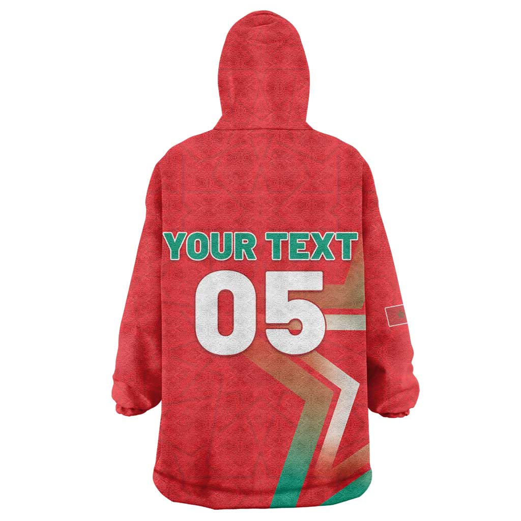 Custom Morocco WC Football 2026 Wearable Blanket Hoodie Go Champions Lion Spirit - African Pride