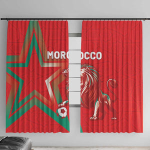Morocco WC Football 2026 Window Curtain Go Champions Lion Spirit - African Pride