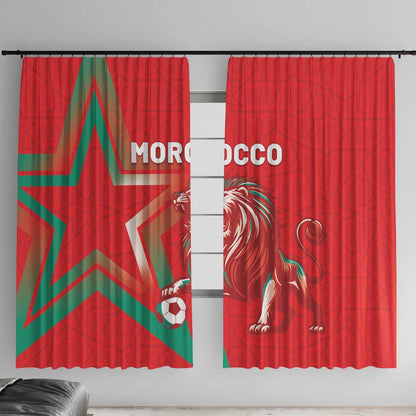 Morocco WC Football 2026 Window Curtain Go Champions Lion Spirit - African Pride
