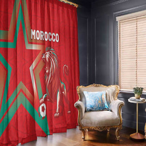 Morocco WC Football 2026 Window Curtain Go Champions Lion Spirit - African Pride