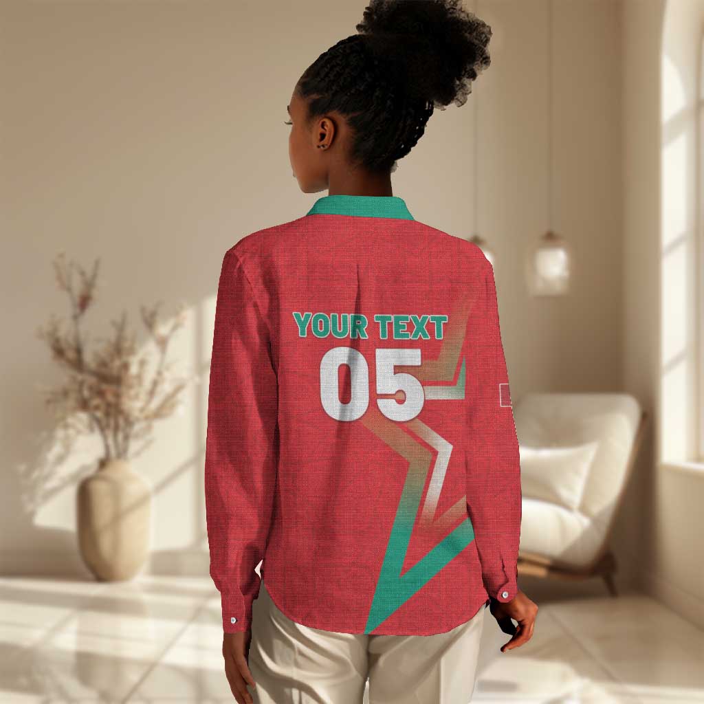 Custom Morocco WC Football 2026 Women Casual Shirt Go Champions Lion Spirit - African Pride
