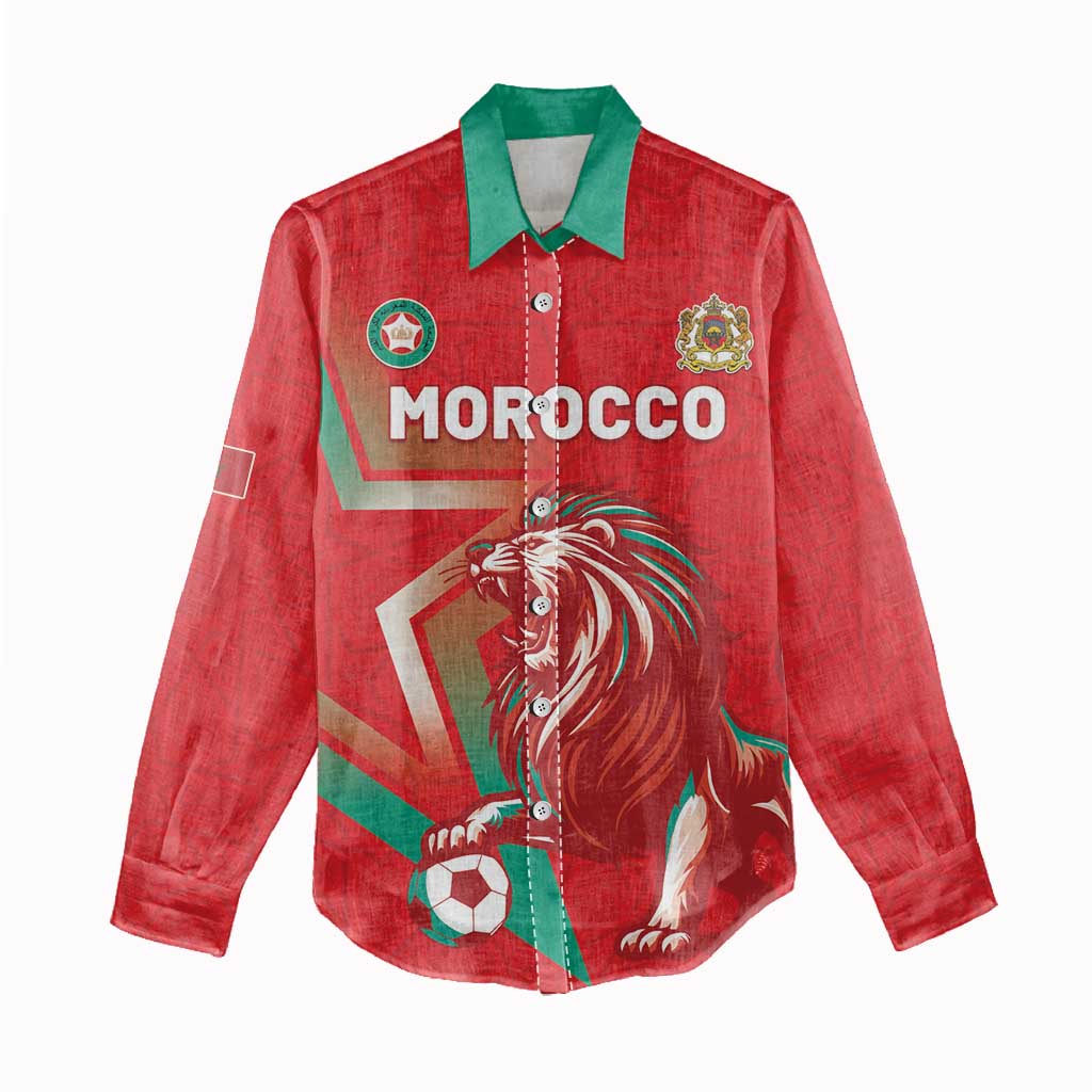 Custom Morocco WC Football 2026 Women Casual Shirt Go Champions Lion Spirit - African Pride