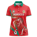 Custom Morocco WC Football 2026 Women Polo Shirt Go Champions Lion Spirit - African Pride