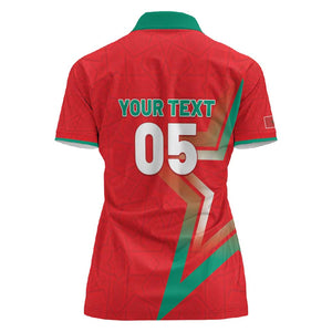 Custom Morocco WC Football 2026 Women Polo Shirt Go Champions Lion Spirit - African Pride