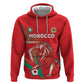 Custom Morocco WC Football 2026 Zip Hoodie Go Champions Lion Spirit - African Pride