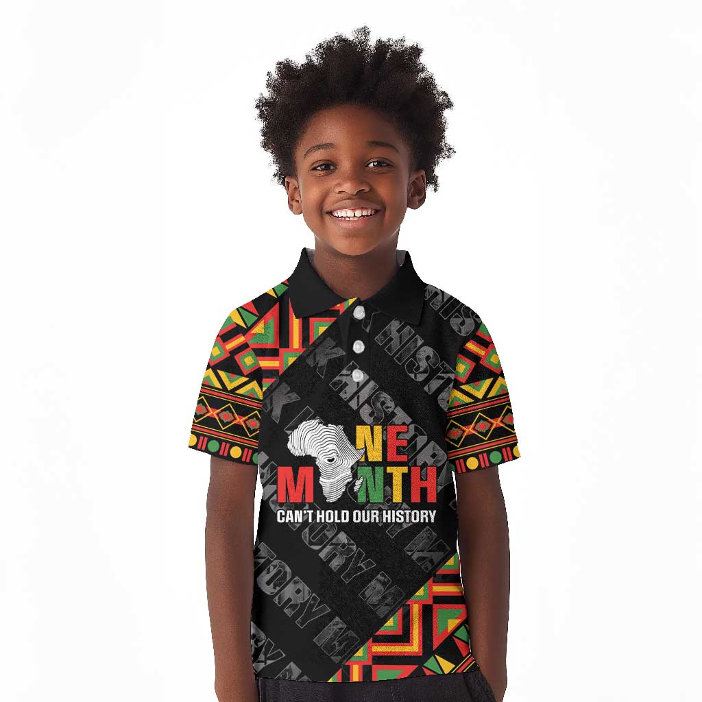 Black History Month Kid Polo Shirt One Month Can't Hold Our History