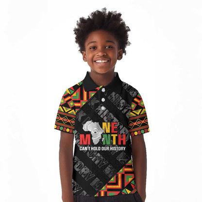Black History Month Kid Polo Shirt One Month Can't Hold Our History
