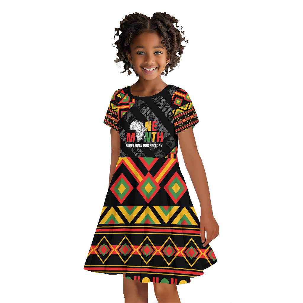 Black History Month Kid Short Sleeve Dress One Month Can't Hold Our History