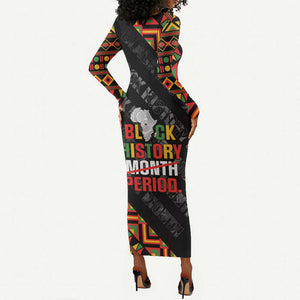 Black History Month Long Sleeve Bodycon Dress One Month Can't Hold Our History LT05