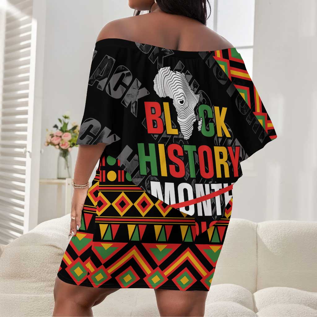 Black History Month Off Shoulder Short Dress One Month Can't Hold Our History
