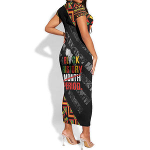 Black History Month Short Sleeve Bodycon Dress One Month Can't Hold Our History LT05