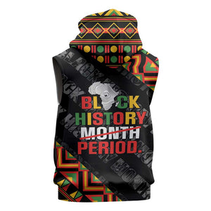 Black History Month Sleeveless Zip Hoodie One Month Can't Hold Our History - African Pride