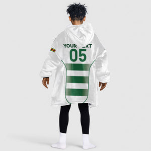 Custom Zimbabwe Sables Rugby Kid Wearable Blanket Hoodie Sporty Style