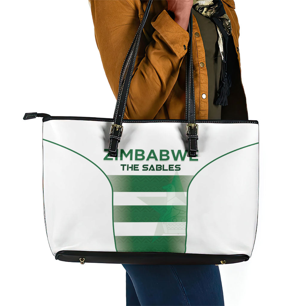 Zimbabwe Sables Rugby Leather Tote Bag Sporty Style