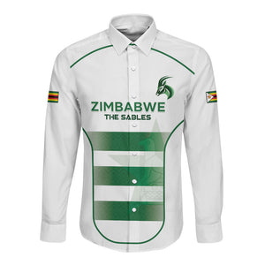 Custom Zimbabwe Sables Rugby Long Sleeve Button Shirt Sporty Style