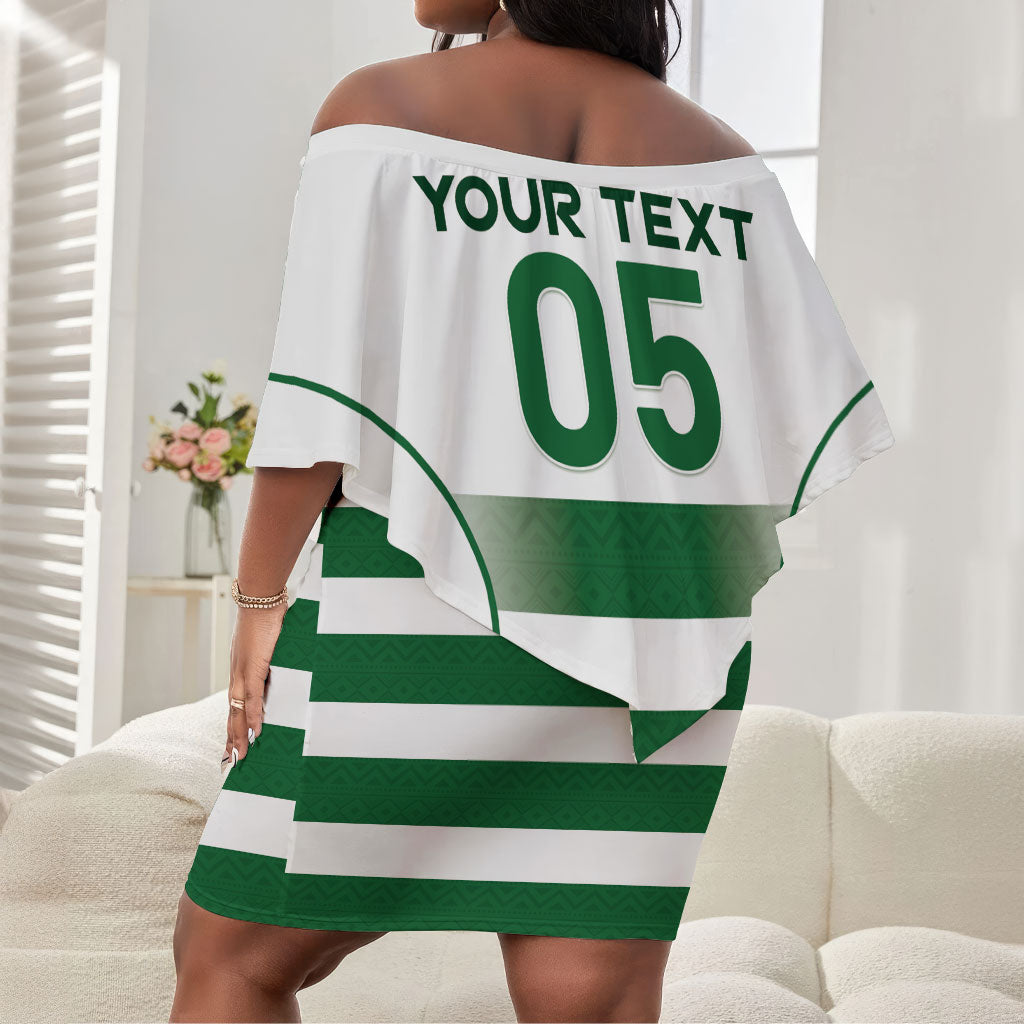 Custom Zimbabwe Sables Rugby Off Shoulder Short Dress Sporty Style