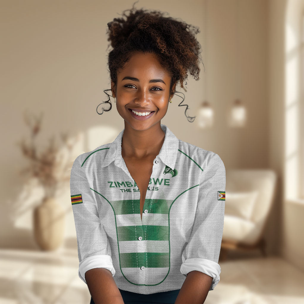 Custom Zimbabwe Sables Rugby Women Casual Shirt Sporty Style