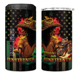 Steppin' into Juneteenth 1865 4 in 1 Can Cooler Tumbler Melanin Cowgirl Grunge Style
