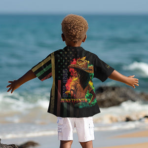 Steppin' into Juneteenth 1865 Kid Hawaiian Shirt Melanin Cowgirl Grunge Style