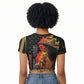 Steppin' into Juneteenth 1865 Raglan Cropped T shirt Melanin Cowgirl Grunge Style