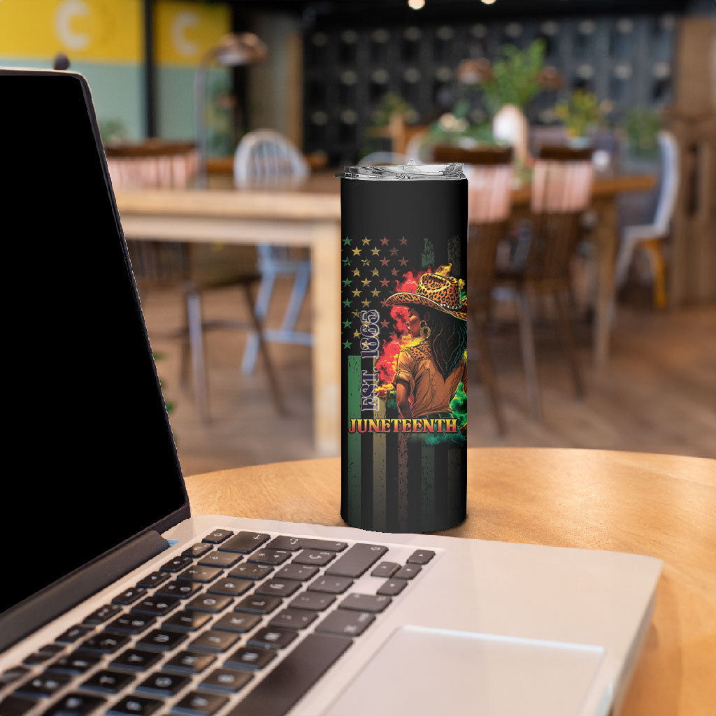 Steppin' into Juneteenth 1865 Skinny Tumbler Melanin Cowgirl Grunge Style