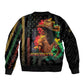 Steppin' into Juneteenth 1865 Sleeve Zip Bomber Jacket Melanin Cowgirl Grunge Style